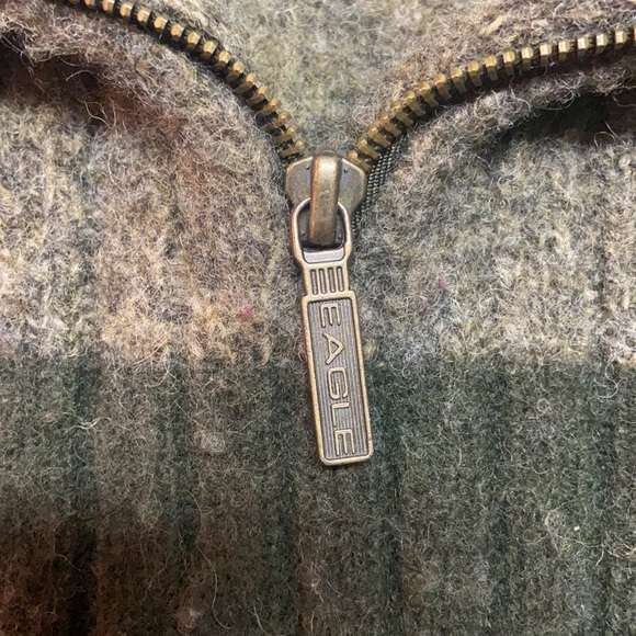 Green Striped Zip up American Eagle Sweater XL - Picture 4 of 6